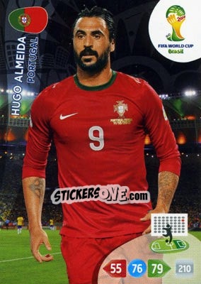 Sticker Hugo Almeida - FIFA World Cup Brazil 2014. Adrenalyn XL n. u67 - Panini
