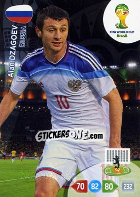 Sticker Alan Dzagoev - FIFA World Cup Brazil 2014. Adrenalyn XL n. u69 - Panini