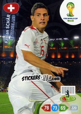 Sticker Fabian Schär - FIFA World Cup Brazil 2014. Adrenalyn XL - Panini