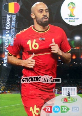 Sticker Anthony Vanden Borre - FIFA World Cup Brazil 2014. Adrenalyn XL - Panini