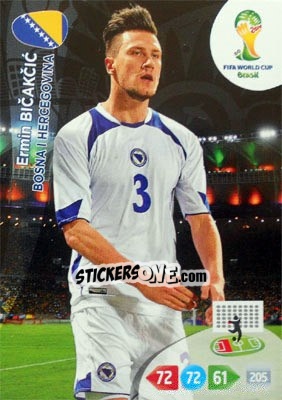 Sticker Ermin Bicakcic - FIFA World Cup Brazil 2014. Adrenalyn XL n. u86 - Panini