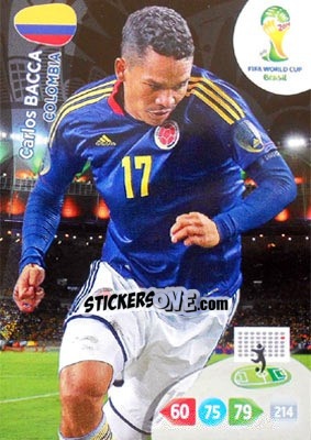 Sticker Carlos Bacca - FIFA World Cup Brazil 2014. Adrenalyn XL n. u97 - Panini