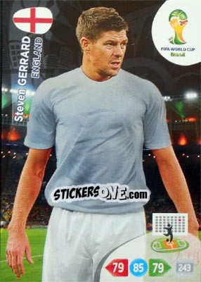 Cromo Steven Gerrard - FIFA World Cup Brazil 2014. Adrenalyn XL - Panini