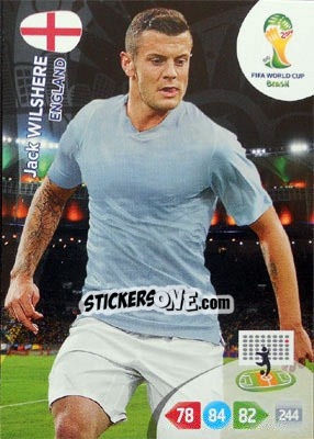 Sticker Jack Wilshere - FIFA World Cup Brazil 2014. Adrenalyn XL n. u107 - Panini