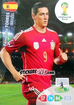 Sticker Fernando Torres - FIFA World Cup Brazil 2014. Adrenalyn XL n. u113 - Panini