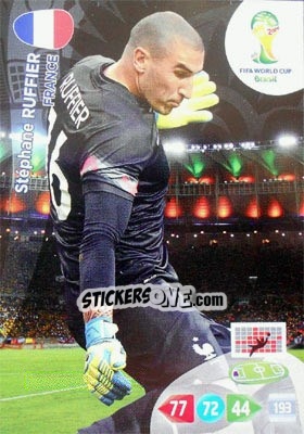 Figurina Stéphane Ruffier - FIFA World Cup Brazil 2014. Adrenalyn XL - Panini