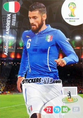Sticker Antonio Candreva - FIFA World Cup Brazil 2014. Adrenalyn XL n. u119 - Panini