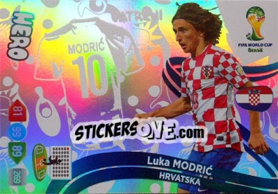 Sticker Luka Modric - FIFA World Cup Brazil 2014. Adrenalyn XL n. u131 - Panini