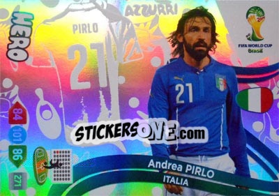 Sticker Andrea Pirlo - FIFA World Cup Brazil 2014. Adrenalyn XL - Panini