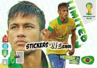 Figurina Neymar Jr. - FIFA World Cup Brazil 2014. Adrenalyn XL - Panini