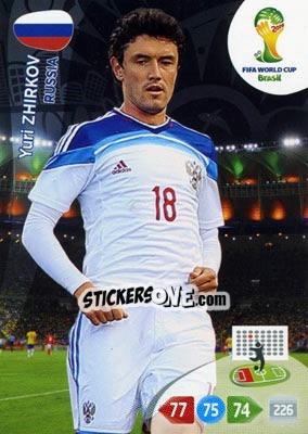 Sticker Yuri Zhirkov - FIFA World Cup Brazil 2014. Adrenalyn XL - Panini