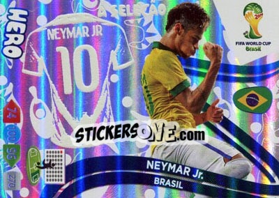 Sticker Neymar Jr. - FIFA World Cup Brazil 2014. Adrenalyn XL n. u74 - Panini