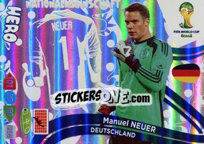 Figurina Manuel Neuer - FIFA World Cup Brazil 2014. Adrenalyn XL - Panini