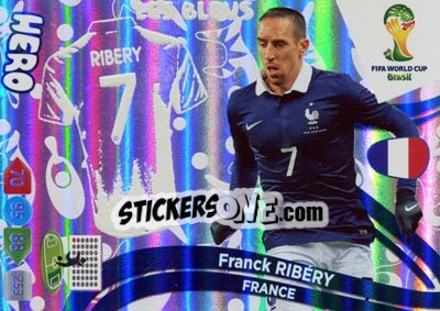 Sticker Franck Ribéry - FIFA World Cup Brazil 2014. Adrenalyn XL n. u77 - Panini