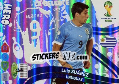 Sticker Luis Suárez - FIFA World Cup Brazil 2014. Adrenalyn XL n. u79 - Panini
