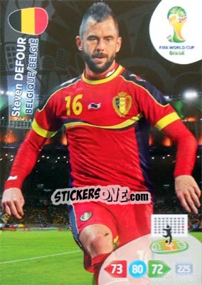 Sticker Steven Defour - FIFA World Cup Brazil 2014. Adrenalyn XL n. u85 - Panini
