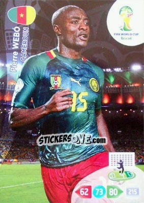 Sticker Pierre Webó - FIFA World Cup Brazil 2014. Adrenalyn XL - Panini