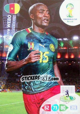 Sticker Pierre Webó - FIFA World Cup Brazil 2014. Adrenalyn XL n. u91 - Panini