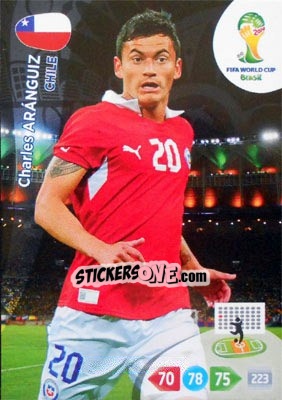 Cromo Charles Aránguiz - FIFA World Cup Brazil 2014. Adrenalyn XL - Panini