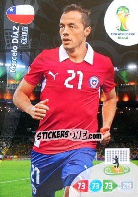 Sticker Marcelo Díaz - FIFA World Cup Brazil 2014. Adrenalyn XL - Panini