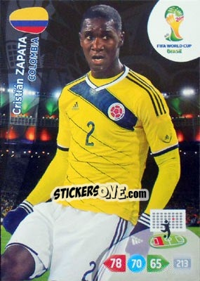Sticker Cristián Zapata - FIFA World Cup Brazil 2014. Adrenalyn XL n. u95 - Panini