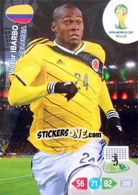 Sticker Víctor Ibarbo - FIFA World Cup Brazil 2014. Adrenalyn XL - Panini