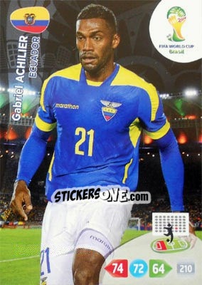 Sticker Gabriel Achilier - FIFA World Cup Brazil 2014. Adrenalyn XL n. u102 - Panini