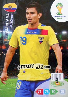 Sticker Luis Saritama - FIFA World Cup Brazil 2014. Adrenalyn XL n. u104 - Panini