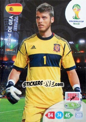 Sticker David De Gea - FIFA World Cup Brazil 2014. Adrenalyn XL n. u108 - Panini
