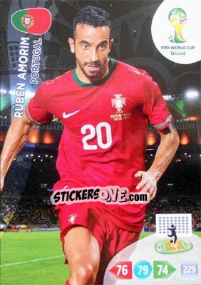 Figurina Rúben Amorim - FIFA World Cup Brazil 2014. Adrenalyn XL - Panini