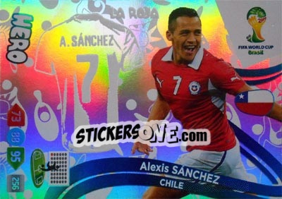 Cromo Alexis Sánchez - FIFA World Cup Brazil 2014. Adrenalyn XL - Panini