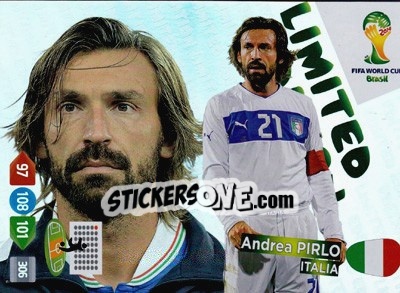 Sticker Andrea Pirlo - FIFA World Cup Brazil 2014. Adrenalyn XL - Panini