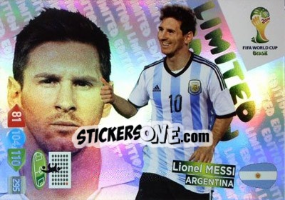 Sticker Lionel Messi - FIFA World Cup Brazil 2014. Adrenalyn XL n. XXL-LM - Panini