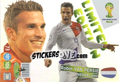 Sticker Robin van Persie - FIFA World Cup Brazil 2014. Adrenalyn XL n. XXL-RVP - Panini