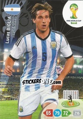 Sticker Lucas Biglia - FIFA World Cup Brazil 2014. Adrenalyn XL n. 11 - Panini