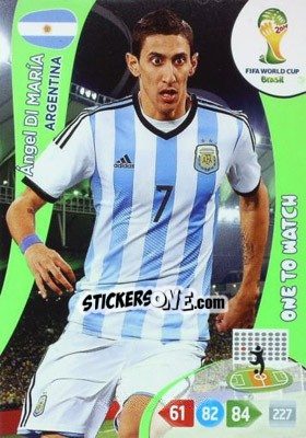 Cromo Ángel Di María - FIFA World Cup Brazil 2014. Adrenalyn XL - Panini