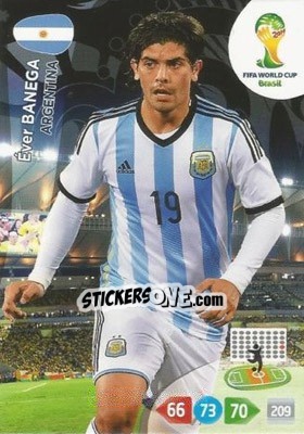 Sticker Éver Banega - FIFA World Cup Brazil 2014. Adrenalyn XL n. 14 - Panini