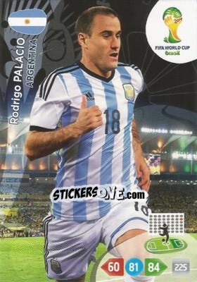 Sticker Rodrigo Palacio - FIFA World Cup Brazil 2014. Adrenalyn XL n. 17 - Panini