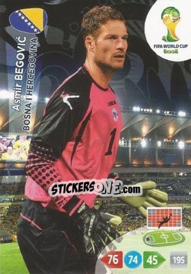 Sticker Asmir Begovic - FIFA World Cup Brazil 2014. Adrenalyn XL n. 38 - Panini