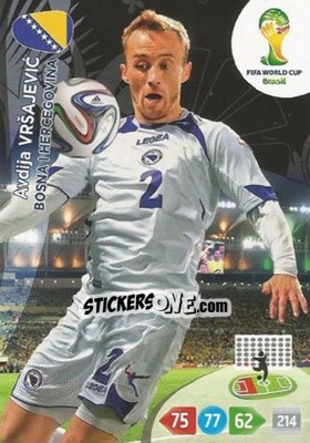 Sticker Avdija Vršajevic - FIFA World Cup Brazil 2014. Adrenalyn XL - Panini