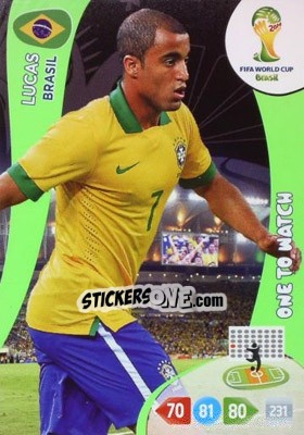 Sticker Lucas Moura - FIFA World Cup Brazil 2014. Adrenalyn XL - Panini