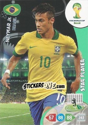 Sticker Neymar Jr. - FIFA World Cup Brazil 2014. Adrenalyn XL n. 60 - Panini