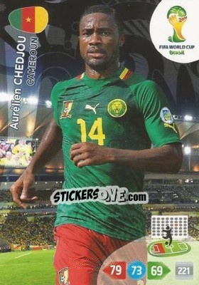 Sticker Aurélien Chedjou - FIFA World Cup Brazil 2014. Adrenalyn XL n. 62 - Panini