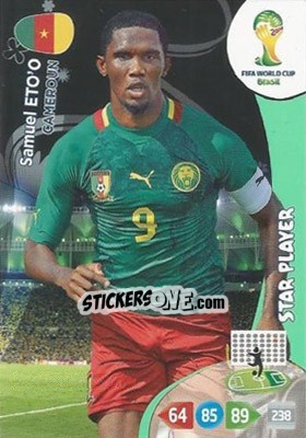 Figurina Samuel Eto'o - FIFA World Cup Brazil 2014. Adrenalyn XL - Panini