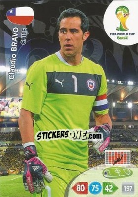 Sticker Claudio Bravo - FIFA World Cup Brazil 2014. Adrenalyn XL n. 68 - Panini