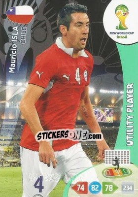 Figurina Mauricio Isla - FIFA World Cup Brazil 2014. Adrenalyn XL - Panini