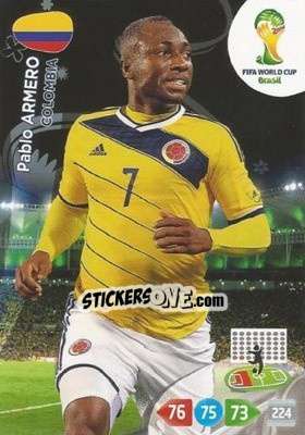 Sticker Pablo Armero - FIFA World Cup Brazil 2014. Adrenalyn XL n. 78 - Panini