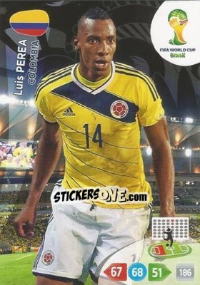 Sticker Luis Perea - FIFA World Cup Brazil 2014. Adrenalyn XL n. 80 - Panini