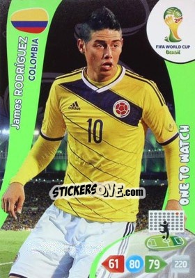 Sticker James Rodríguez - FIFA World Cup Brazil 2014. Adrenalyn XL n. 84 - Panini