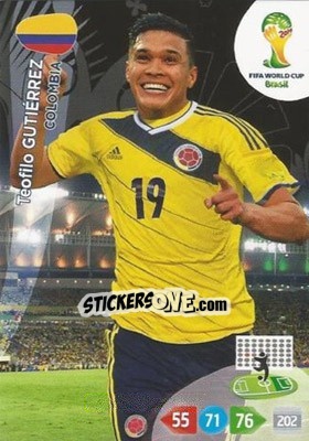 Sticker Teófilo Gutiérrez - FIFA World Cup Brazil 2014. Adrenalyn XL - Panini